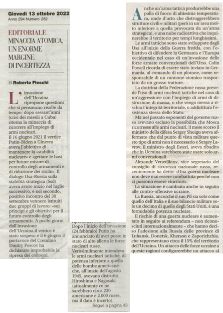 Articolo Roberto Fieschi 13 Ottobre Gazzetta Parma